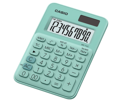 CASIO Mini Desk Type 10 Digits Calculator - GREEN
